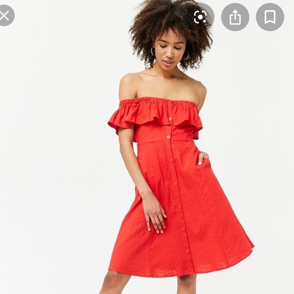 Forever21 red off the shoulder dress